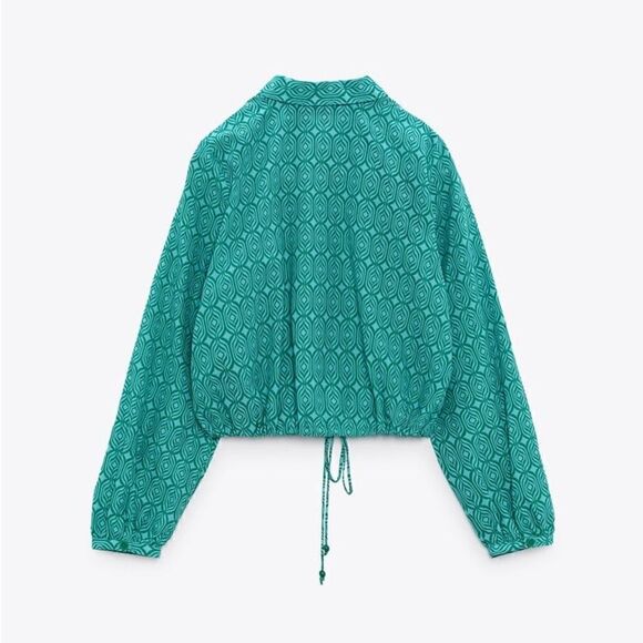 ZARA TIED PRINTED BLOUSE - Picture 9 of 10